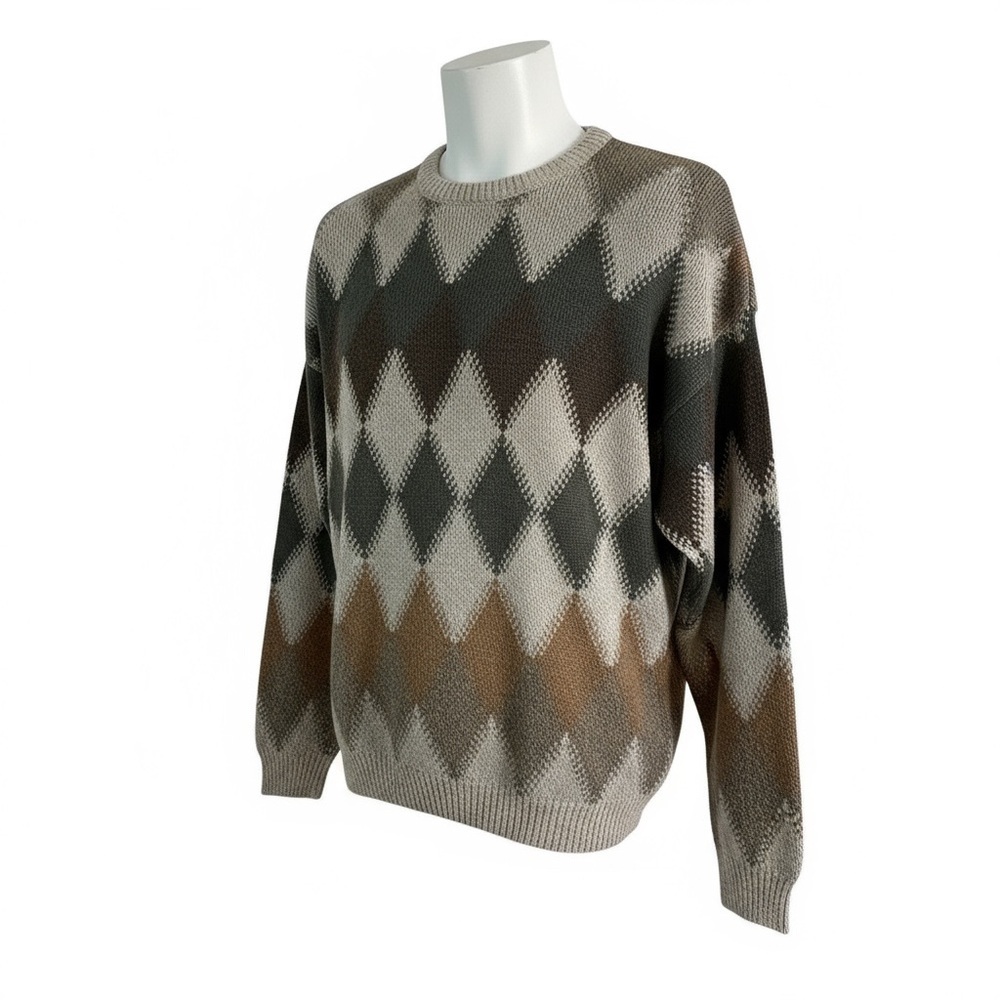 VINTAGE Liberty Sweaters Mens  XL Argyle Diamond Knit Pullover Preppy Causal USA